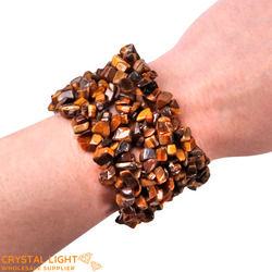 Chip Bead Bracelets: Tiger's Eye Woven Chip Bracelet