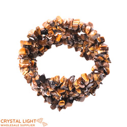 Chip Bead Bracelets: Tiger's Eye Woven Chip Bracelet