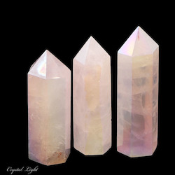Polished Points By Quantity: Rose Aura Polished Point