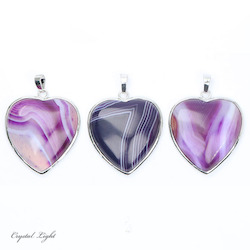 Heart Pendant: Purple Agate Heart Pendant with Frame