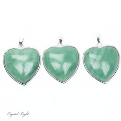 Heart Pendant: Green Aventurine Heart Pendant with Frame
