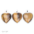 Tiger's Eye Heart Pendant with Frame