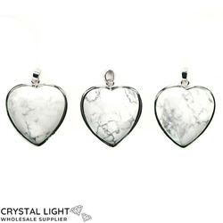 Heart Pendant: Howlite Heart Pendant with Frame