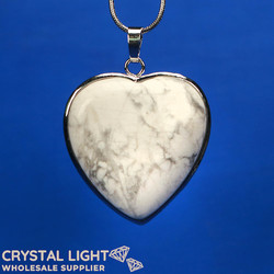 Heart Pendant: Howlite Heart Pendant with Frame