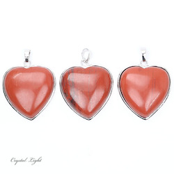 Heart Pendant: Red Jasper Heart Pendant with Frame
