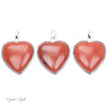 Red Jasper Heart Pendant with Frame