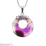 Purple Agate Donut Pendant with Bail