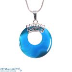 Blue Agate Donut Pendant with Bail