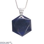 Blue Goldstone Hexagon Pendant