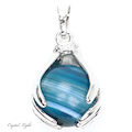 Hand and Blue Agate Sphere Pendant