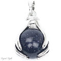 Hand and Blue Goldstone Sphere Pendant