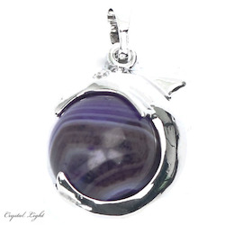 Sphere Pendants: Purple Agate Dolphin Sphere Pendant