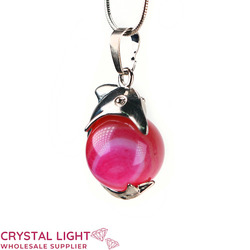 Sphere Pendants: Pink Agate Dolphin Sphere Pendant