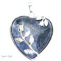 Sodalite Heart with Rose Pendant