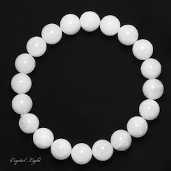 10mm Round Bead Bracelets: White Moonstone 10mm Bracelet