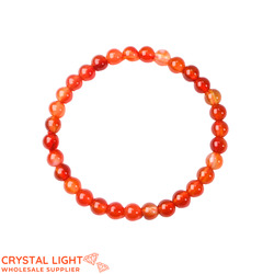 6mm Round Bead Bracelets: Orange Agate Bracelet 6mm