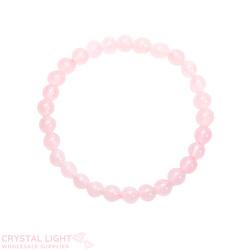 6mm Round Bead Bracelets: Rose Quartz Bracelet 6mm