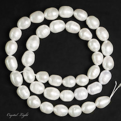 Shell and Pearl Beads: Freshwater Pearl Beads- Cream
