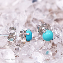 Sterling Silver Earrings: Turquoise Stud Earrings