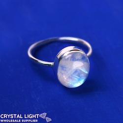 Sterling Silver Rings: Rainbow Moonstone Ring