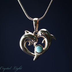 Sterling Silver Pendants: Larimar Dolphin Pendant