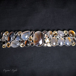 Sterling Silver Bracelets: Agate Multi-Gem Bracelet