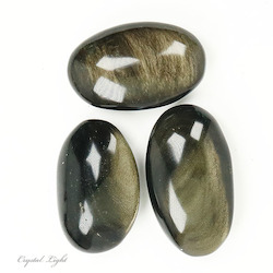 Soapstones & Palmstones by Quantity: Goldsheen Obsidian Palmstone
