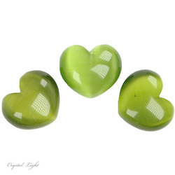 Hearts: Olive Green Cat's Eye Heart