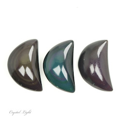 Other Shapes: Rainbow Obsidian Crescent