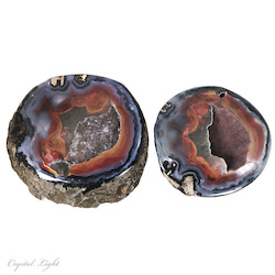 Agate: Agate Geode Pot with Lid