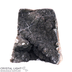 Single Druse Pieces: Black Amethyst Cut Base Druse