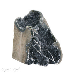 Single Druse Pieces: Black Amethyst Cut Base Druse