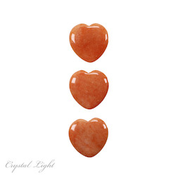 Hearts: Orange Aventurine Small Flat Heart