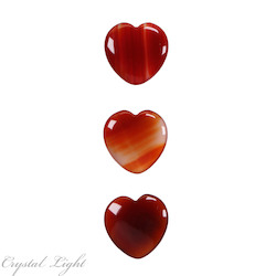 Hearts: Orange Agate Small Flat Heart