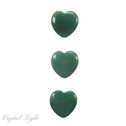 Hearts: Green Aventurine Small Flat Heart