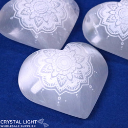 Hearts: Selenite Mandala Heart
