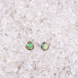 Sterling Silver Earrings: Ethiopian Opal Stud Earring